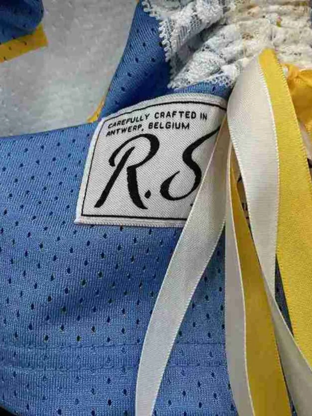 Blue Ruffled No.9 Jersey Top